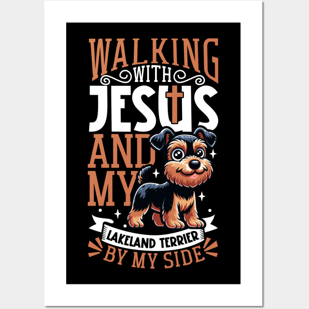 Jesus and dog - Lakeland Terrier Wall Art by Modern Medieval Design